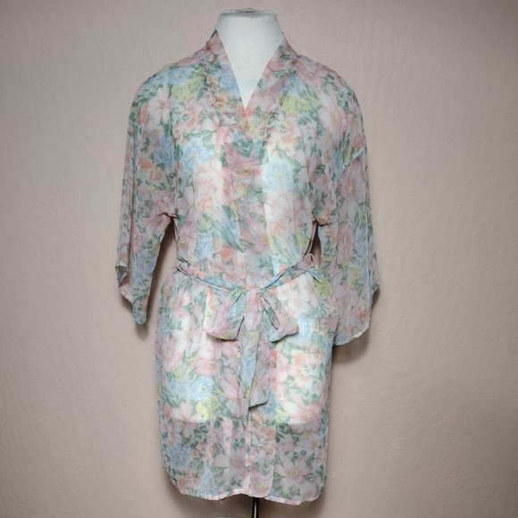 The Lingerie Collection Other - 90's Floral Kimono Wrap Robe Sleepwear